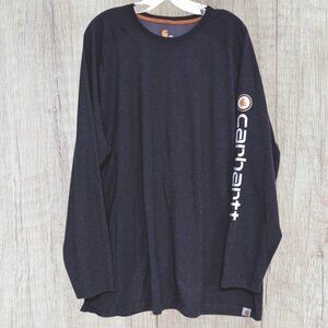 CARHARTT Dark Gray Force Relaxed Fit Mid-Weight Long Sleeve T-Shirt Top 3XL